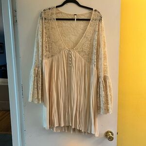 Sheer Free People Cream Lace Women's Dress